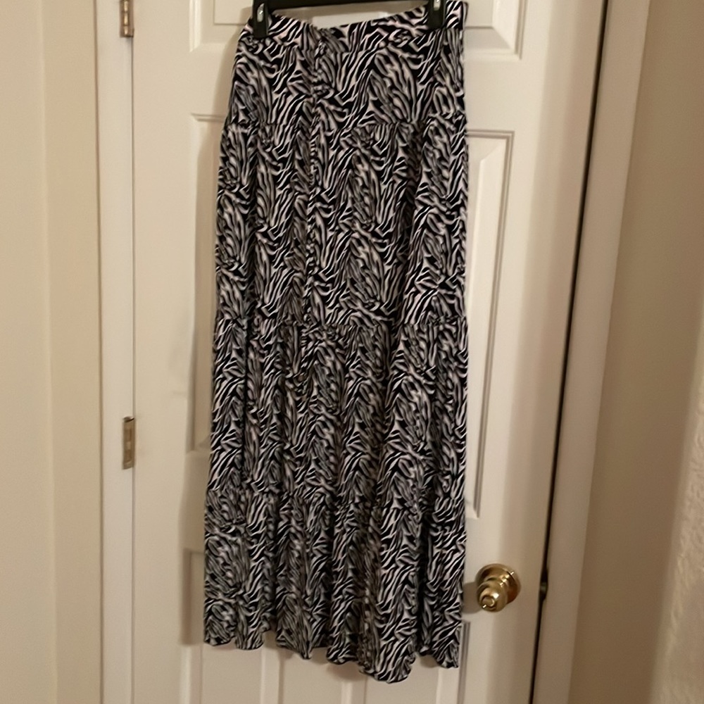 Zebra print maxi skirt